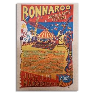 Bonnaroo 2009 poster numbered & signed Jim Pollock